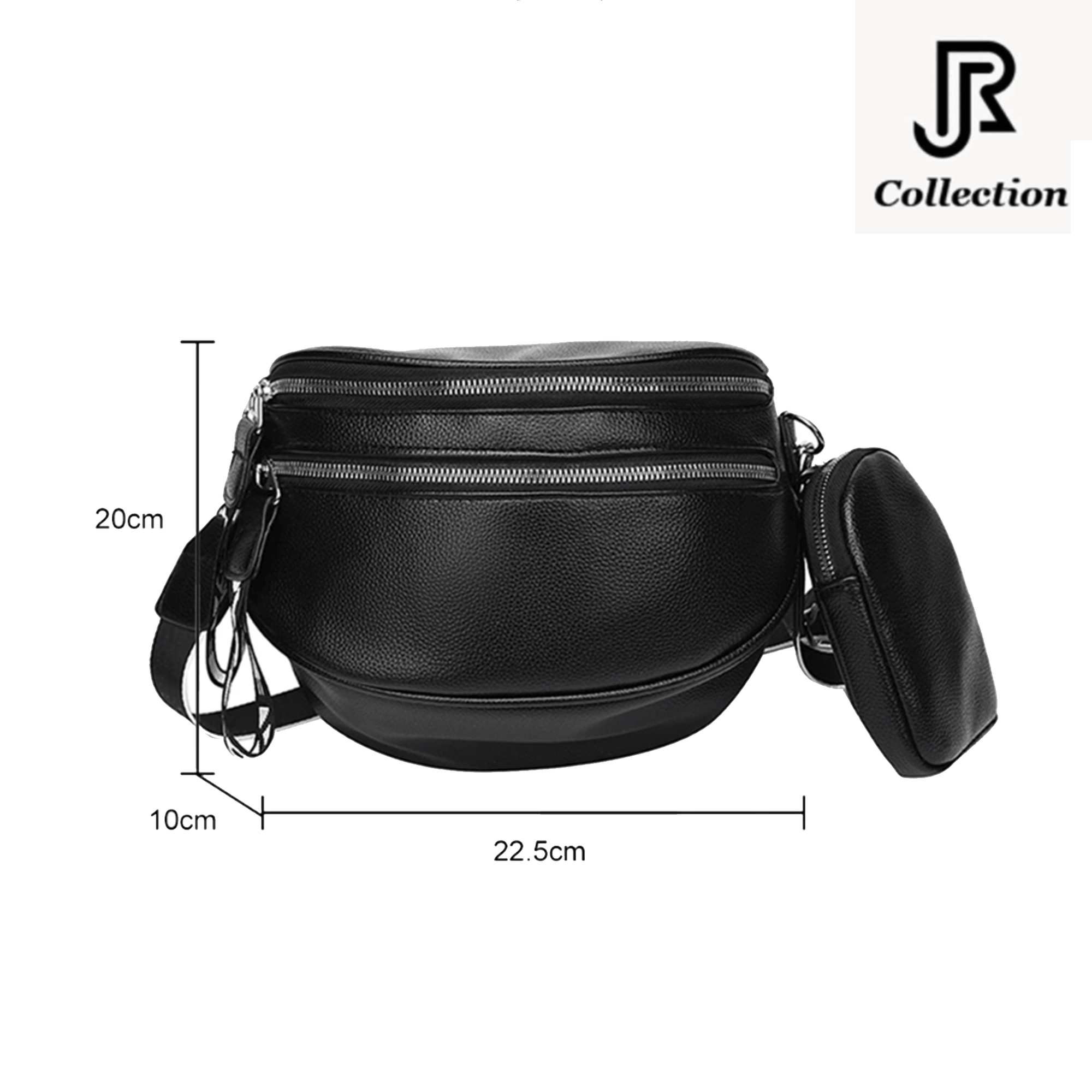 close-up of adjustable strap on women’s leather purse