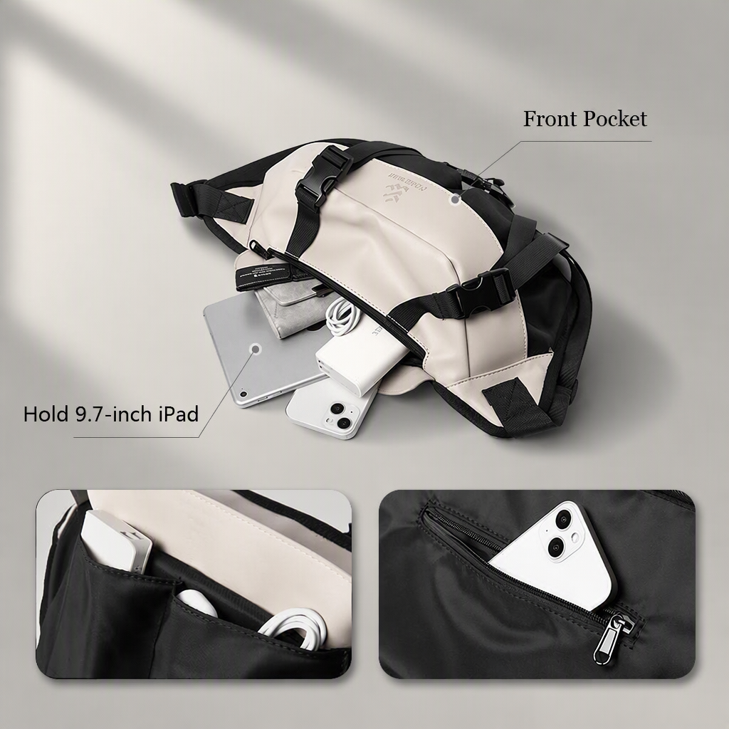 Two-Tone Oxford Sling Crossbody Bag