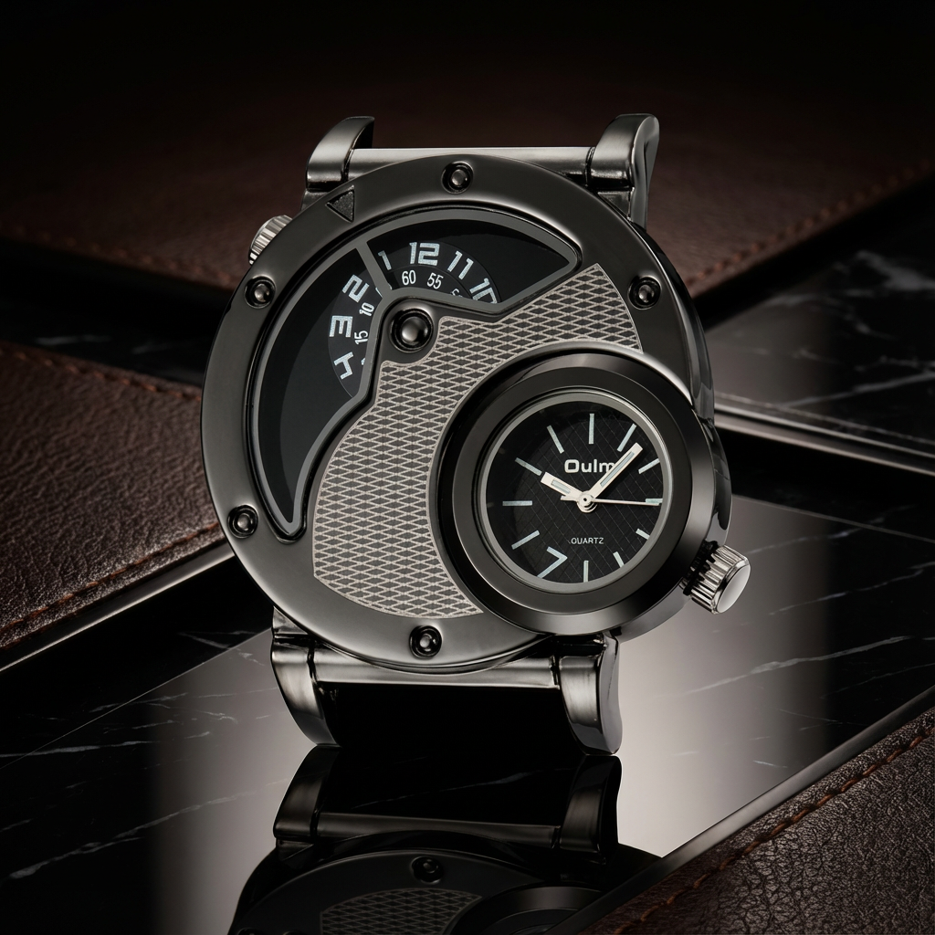 Dual-Dial Quartz Wristwatch