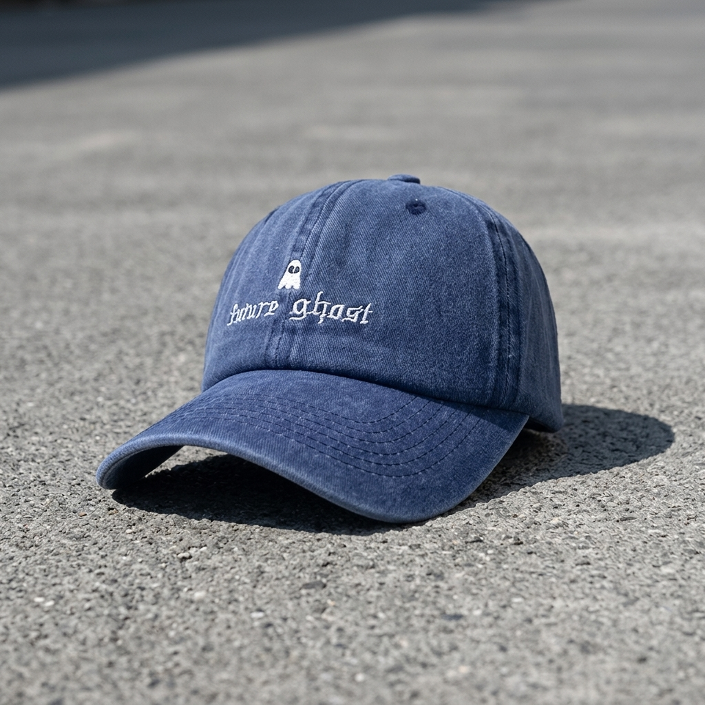 Future Ghost embroidered adjustable baseball cap front view