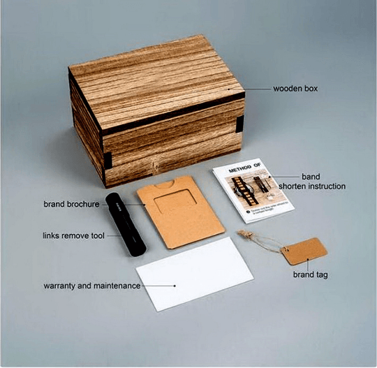 Engraved Self‑Winding Mechanical Wooden Watch - RJCollection