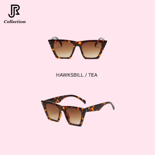 side view of cat‑eye vintage square sunglasses