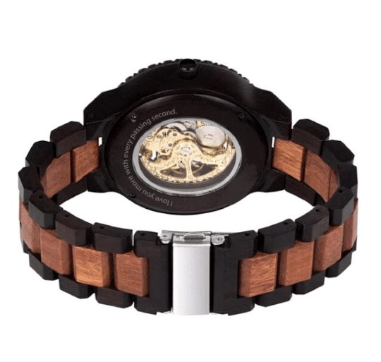 Engraved Self‑Winding Mechanical Wooden Watch - RJCollection