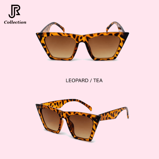 side view of cat‑eye vintage square sunglasses