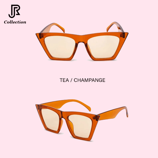 side view of cat‑eye vintage square sunglasses