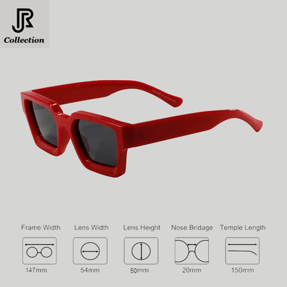 side view of crystal acetate square sunglasses unisex design
