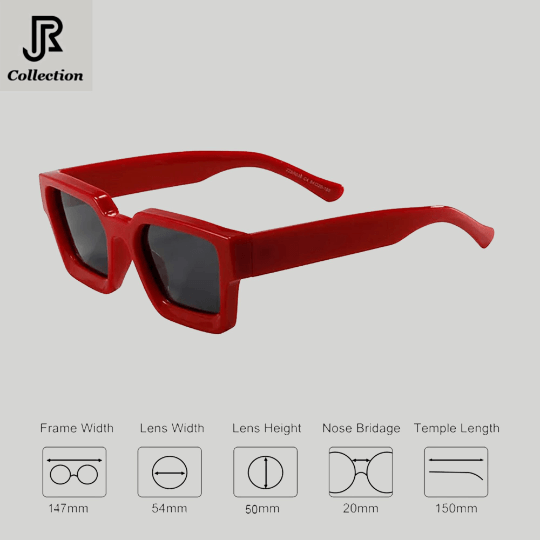 side view of crystal acetate square sunglasses unisex design