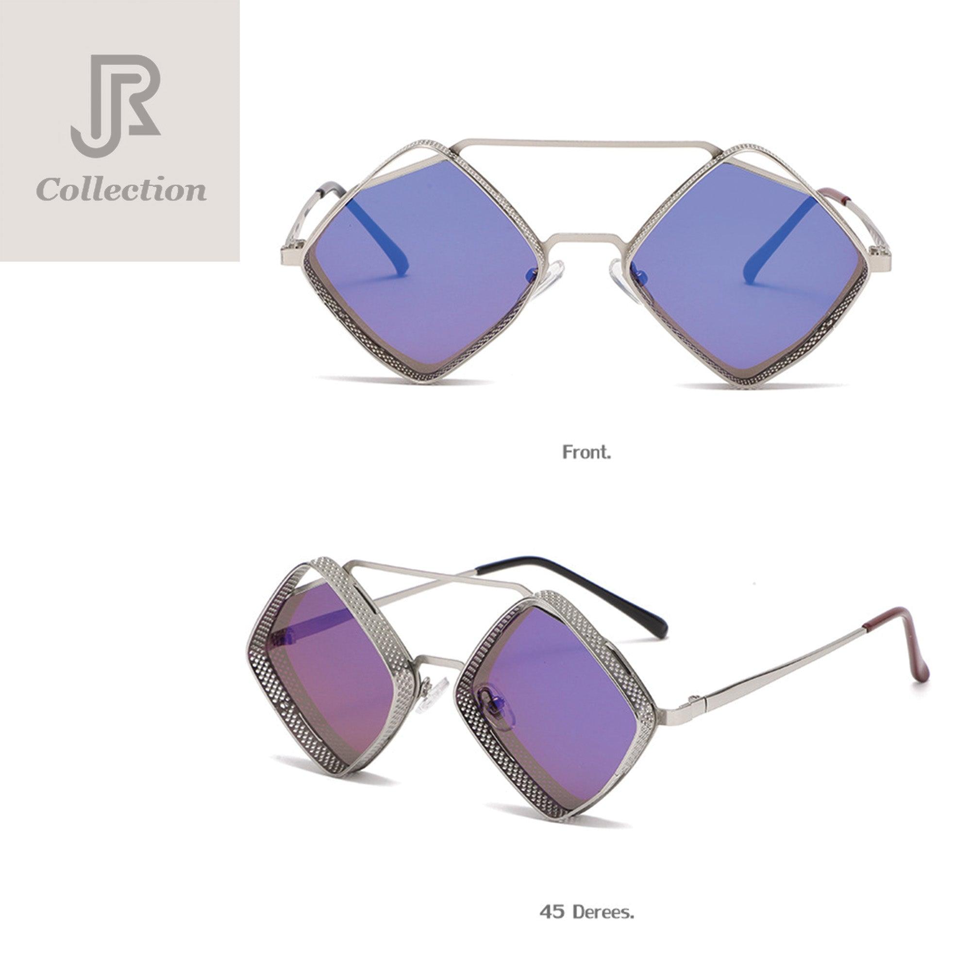 diamond square fashion sunglasses UV400 front view