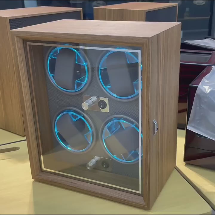 4-slot wooden automatic watch winder front view