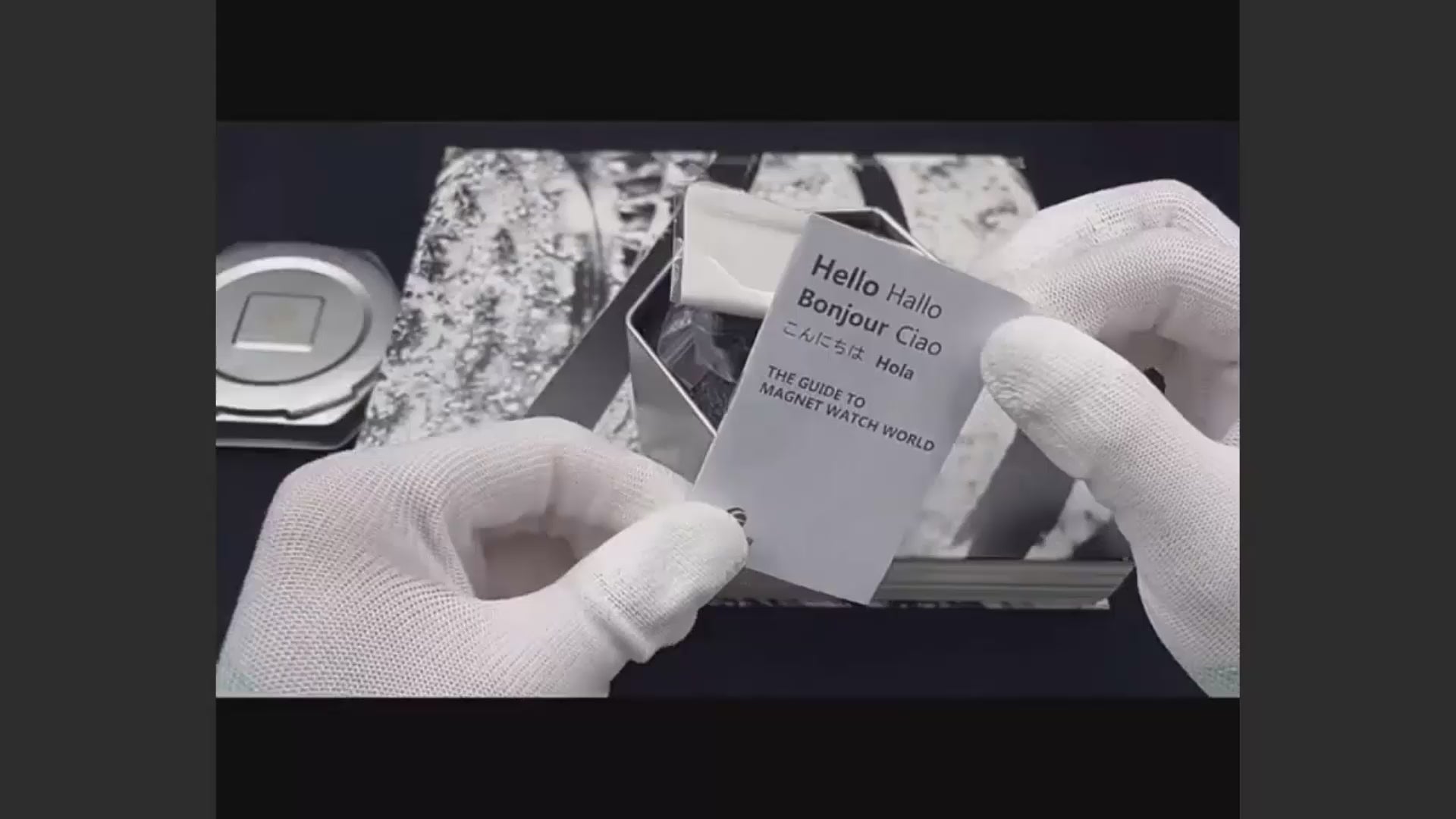 packaged magnetic ball wooden watch box and watch display