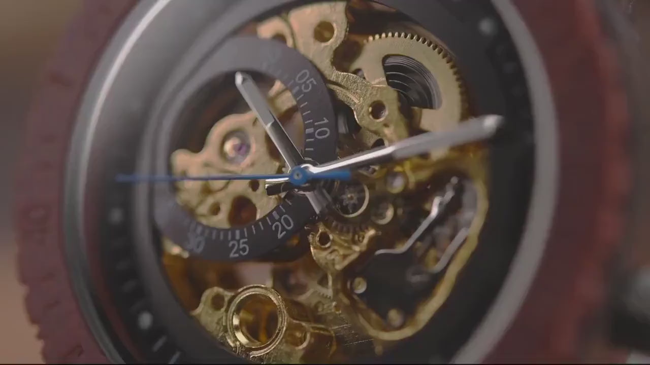 personalized engraving detail on wooden watch back