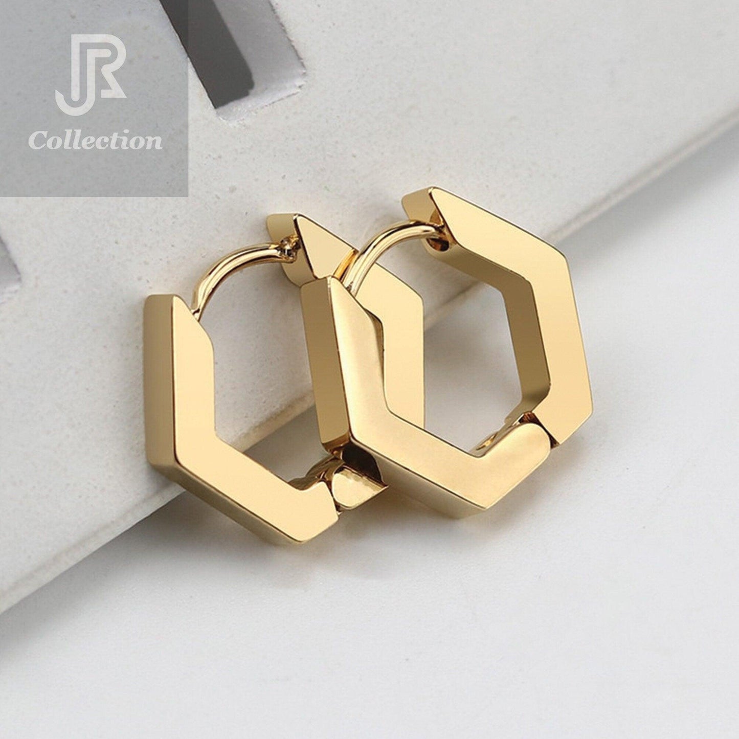 Pair Fashion Geometric Hoop Earrings Stainless Steel