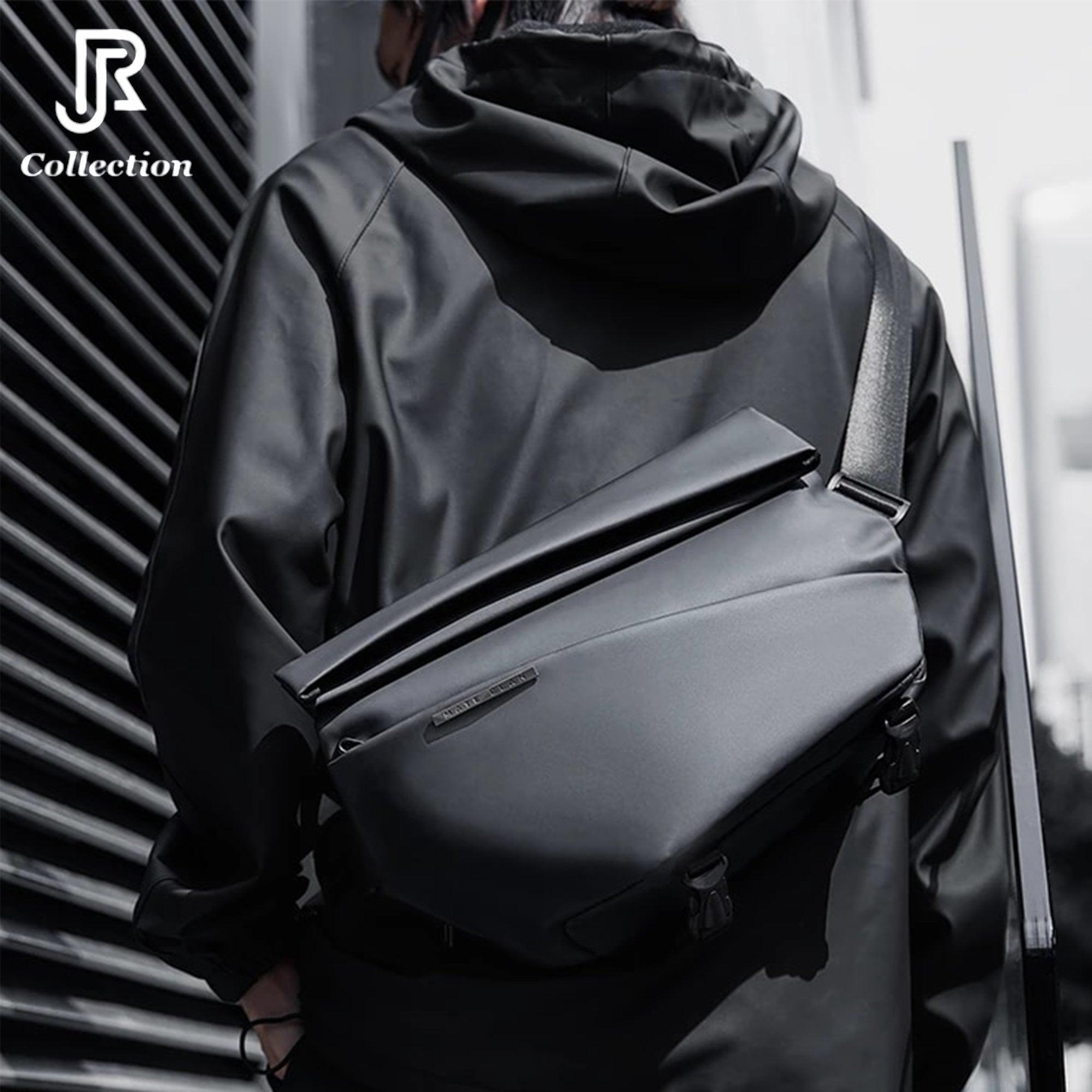 Waterproof Oxford & Leather Crossbody Sling Bag - RJCollection