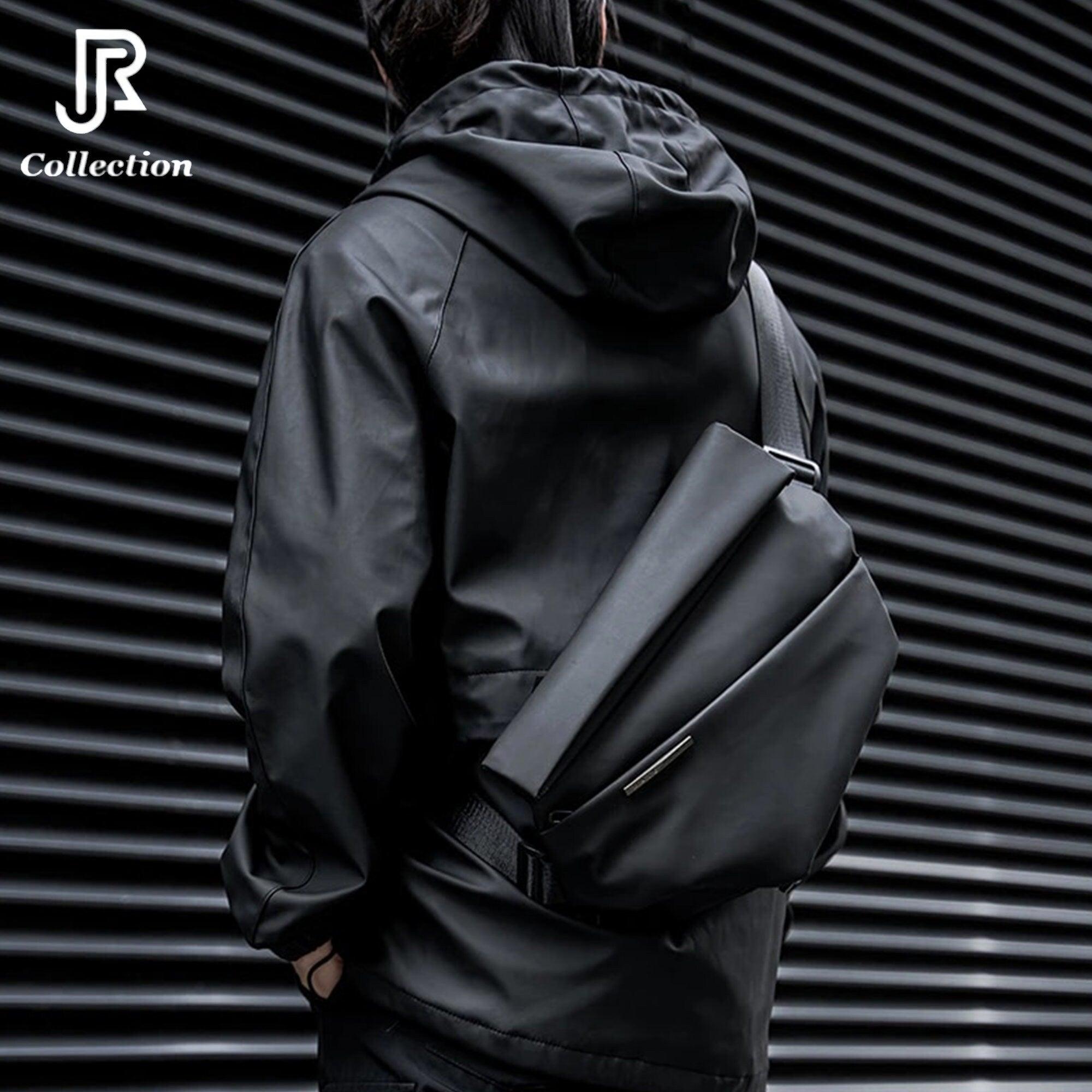 Waterproof Oxford & Leather Crossbody Sling Bag - RJCollection